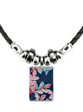 植物手绘花卉饰品合金吊坠