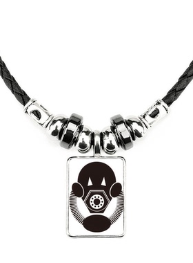 污染特殊生化防毒面具手工蜡皮绳项链子吊坠饰品合金挂坠男女定制