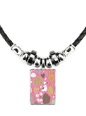 植物手绘饰品合金吊坠