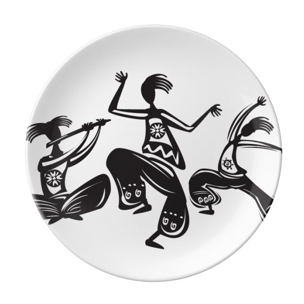 跳舞的人墨西哥古老文明陶瓷餐盘子8寸月光盘餐具家居礼物,餐饮具,盘,淘宝优惠券,粉丝福利购,淘宝优惠卷