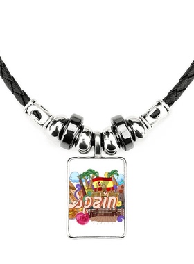 西班牙涂鸦饰品合金吊坠