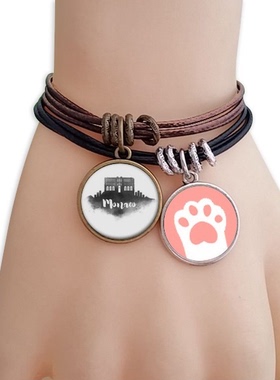 摩纳哥水墨猫咪原创设计风手链