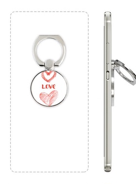 红色爱情英文手写艺术手机支架指环多功能黏贴懒人桌面支撑礼品定