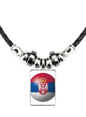 塞尔维亚国旗纹样饰品合金吊坠