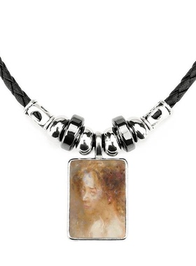 侧面油画风饰品合金吊坠