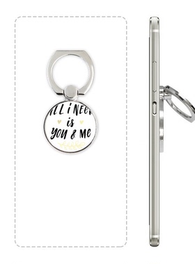 和你在一起英文艺术字手机支架指环多功能黏贴懒人桌面支撑礼品定