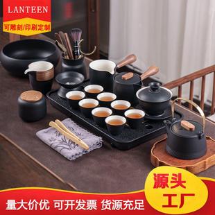 家用客厅陶瓷茶具禅风茶壶茶杯办公室礼盒礼品 黑陶功夫茶具套装