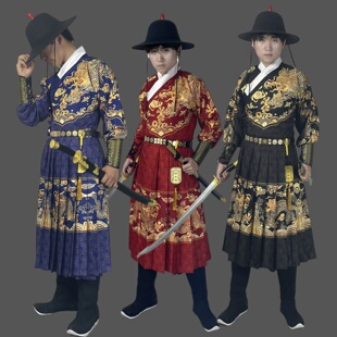 古装明制汉服男女同款绣春刀贴里曳撒中国风织锦提花锦衣卫飞鱼服