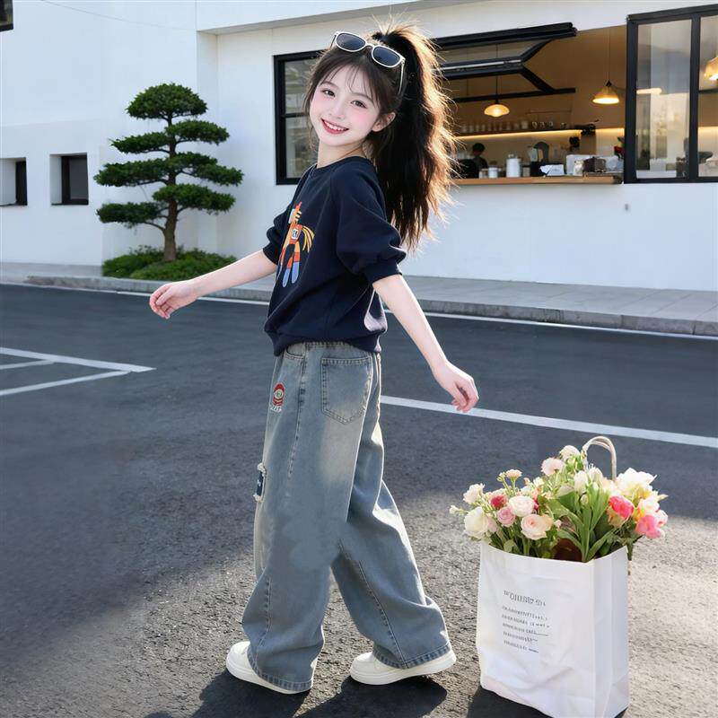 女童2026新款春装巨好看卫衣套装儿童韩系潮酷穿搭大童春秋款衣服