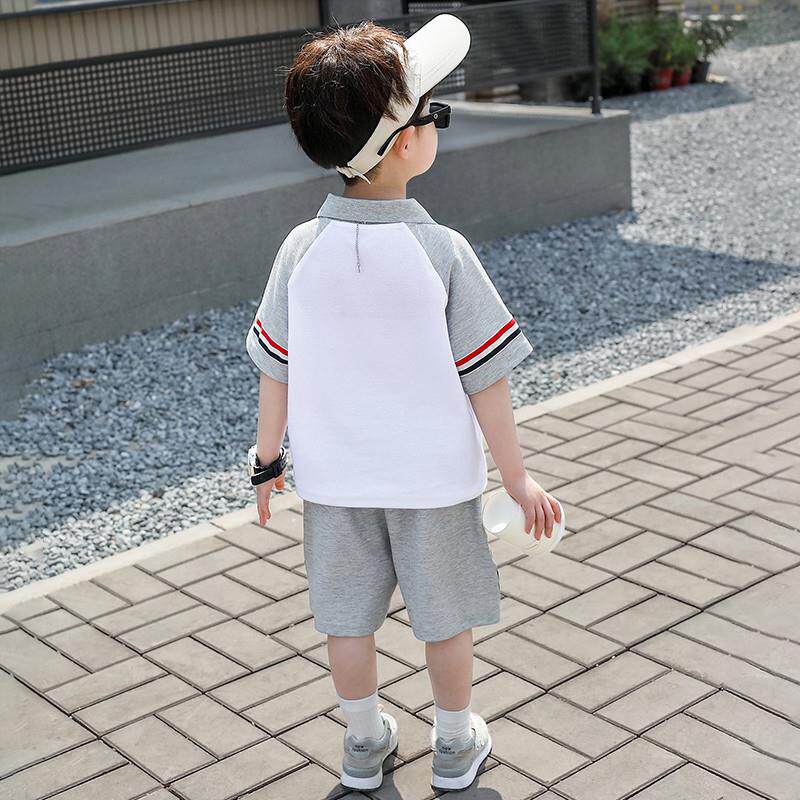 男童夏季套装2026新款儿童洋气POLO衫短袖两件套男孩宝宝酷帅衣服
