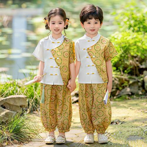 六一儿童演出服中国风汉服幼儿园古装舞蹈新中式演出服兄妹装唐装