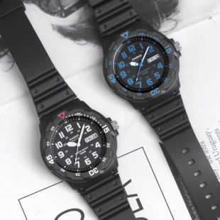 Casio卡西欧学生手表男女指针式石英大表盘运动防水手表mrw-200h