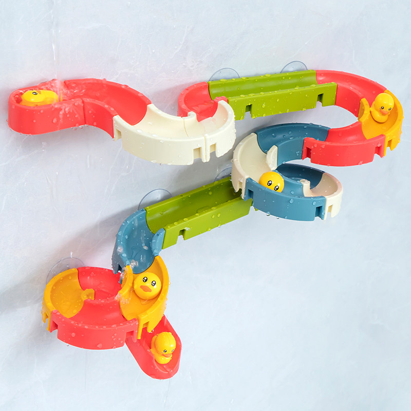 儿童浴室轨道水车宝宝洗澡沐浴小黄鸭婴儿戏水玩水男孩女孩玩具