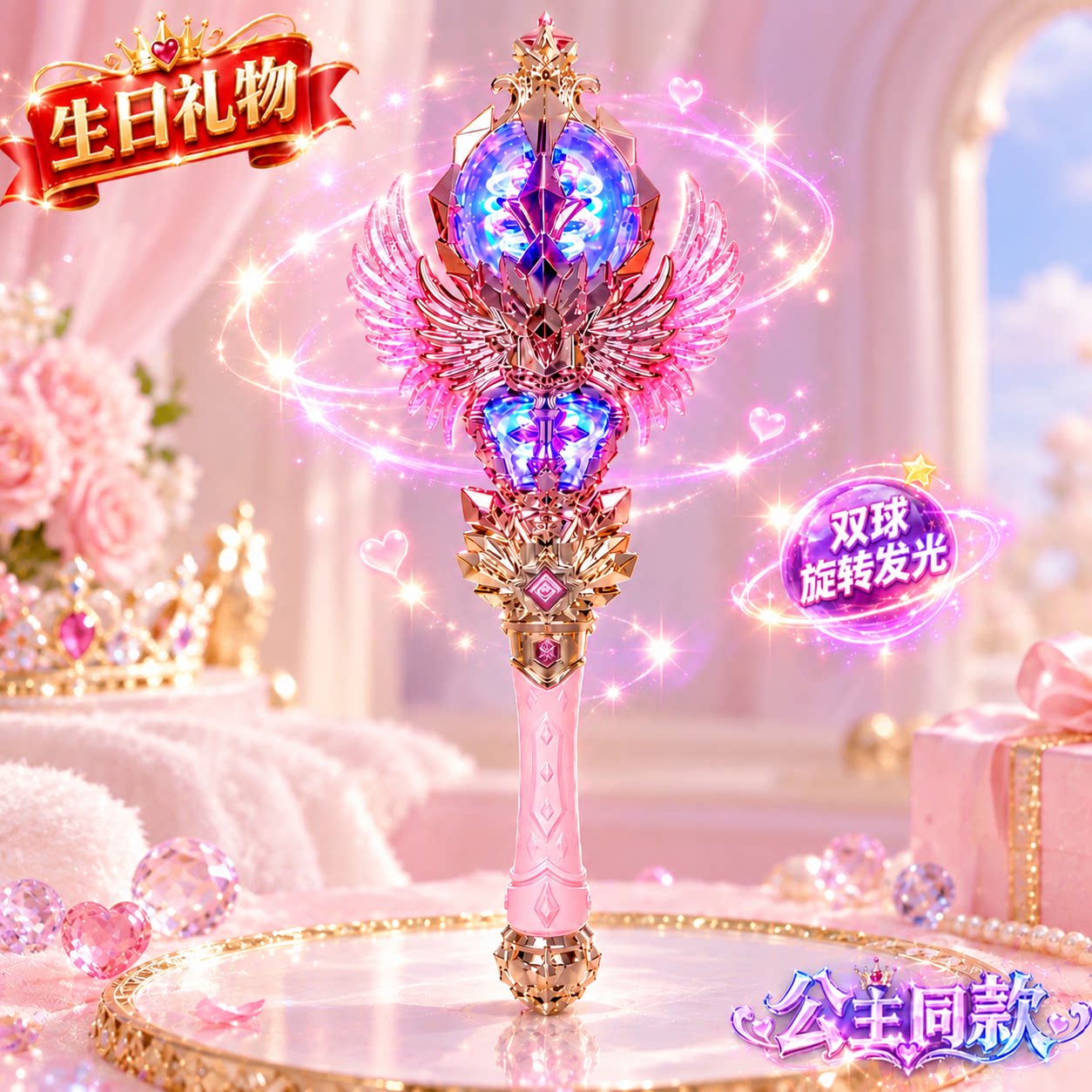 公主魔法棒仙女棒女童发光玩具小