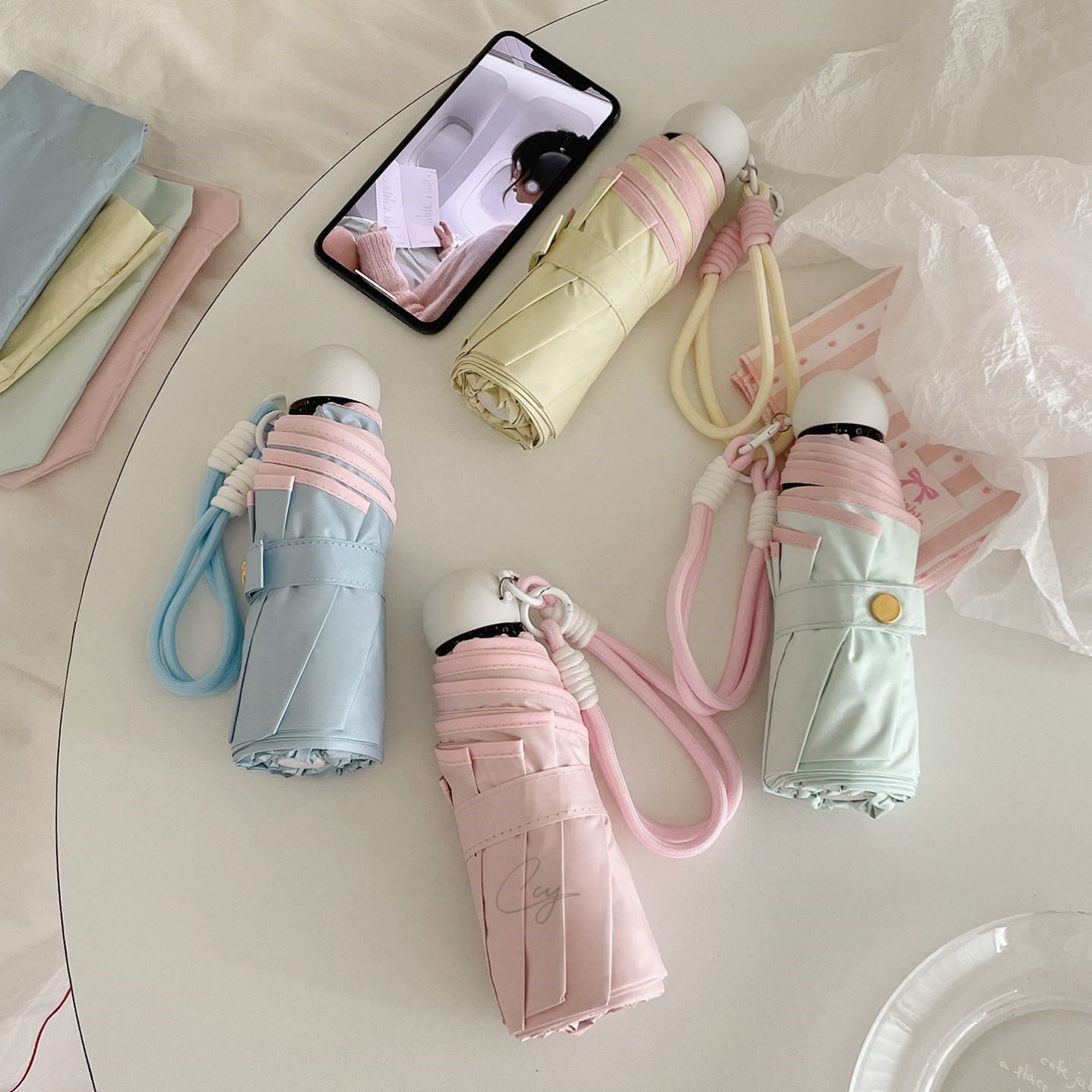 ins小巧便携五折太阳伞雨伞晴雨两用黑胶防晒防紫外线遮阳胶囊伞,居家日用,伞,淘宝优惠券,粉丝福利购,淘宝优惠卷