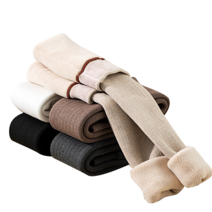 女童打底裤袜加绒加厚冬季儿童白色舞蹈连裤袜宝宝一体羊绒踩脚裤