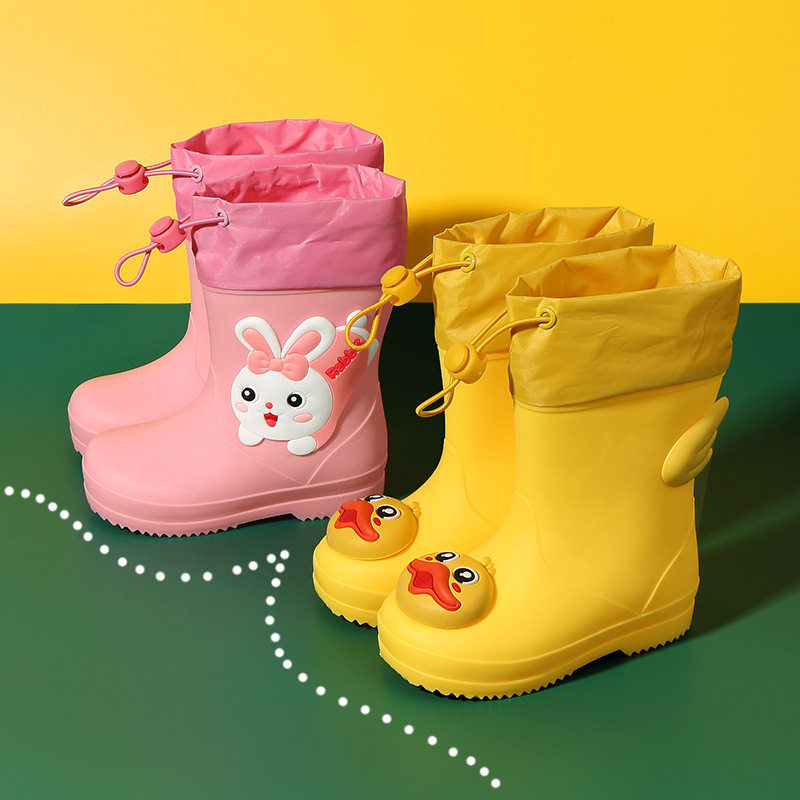 儿童雨鞋女款2022新款加绒可拆卸女童雨靴防滑宝宝幼儿园小孩水鞋