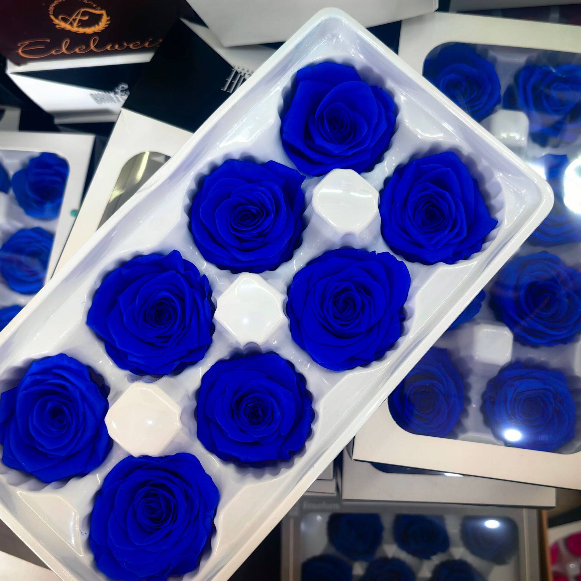 永生花多色玫瑰手工保鲜花手工花束创意装饰花材B级玫瑰弗洛伊德