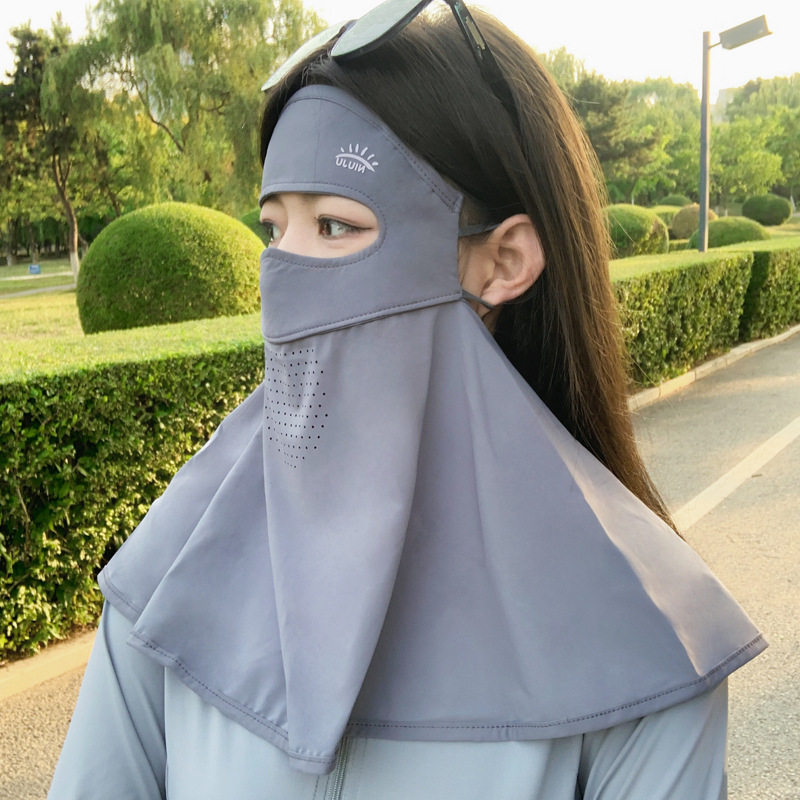 冰丝全脸防晒面罩女防紫外线护颈一体开车骑行口罩脸基尼遮阳脸罩