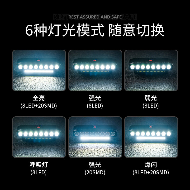 新款自行车灯USB充电山地车夜骑护航高亮喇叭车灯500流明骑行装备