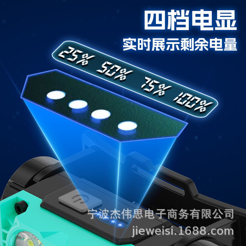 LED头灯强光远射手握式充电户外夜钓鱼手电筒家用超亮头戴式矿灯