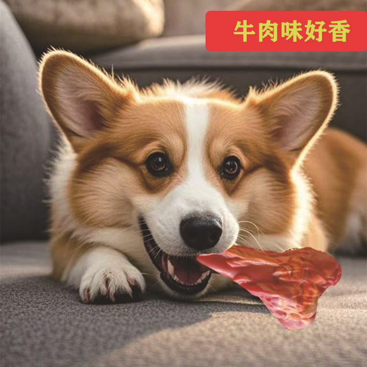 源头工厂橡胶耐咬磨牙咬胶小狗肉香仿真骨头狗狗玩具宠物狗