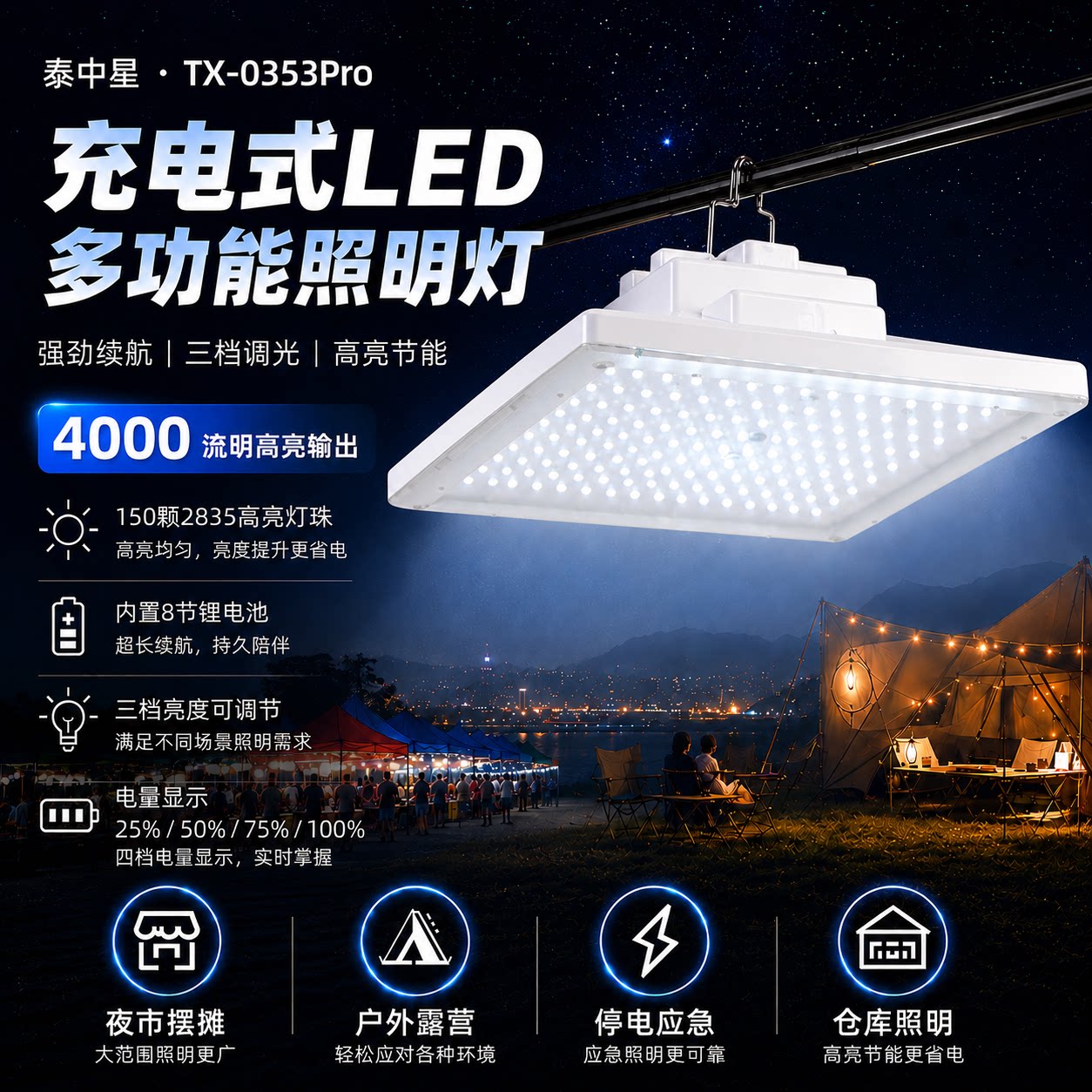 充电应急灯夜市摆摊超长续航