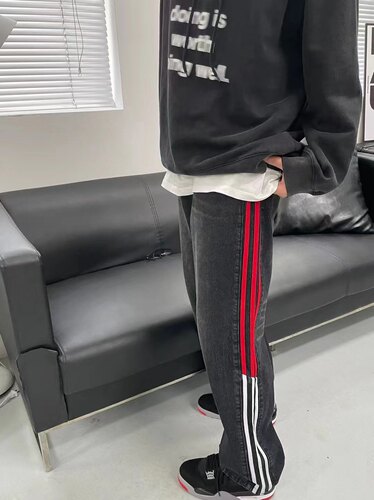 美式复古水洗牛仔裤直筒休闲