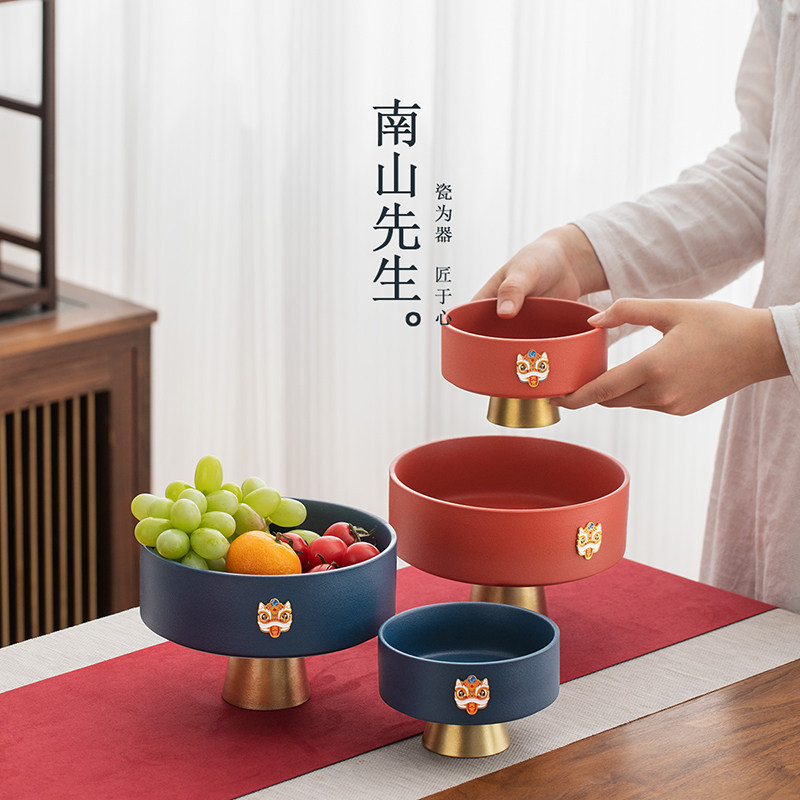 南山先生千禧果盘结婚用品水果盘乔迁搬家高脚点心盘糖果盘糕点盘