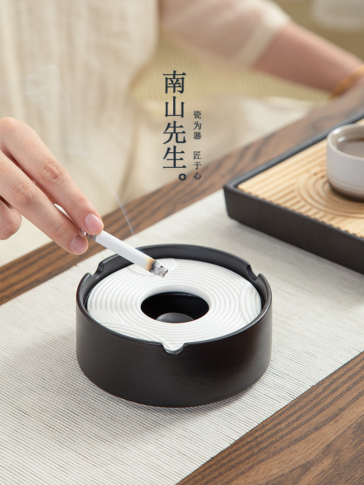 南山先生干景观烟灰缸家居客厅创意大型高端装饰办公陶瓷烟灰缸