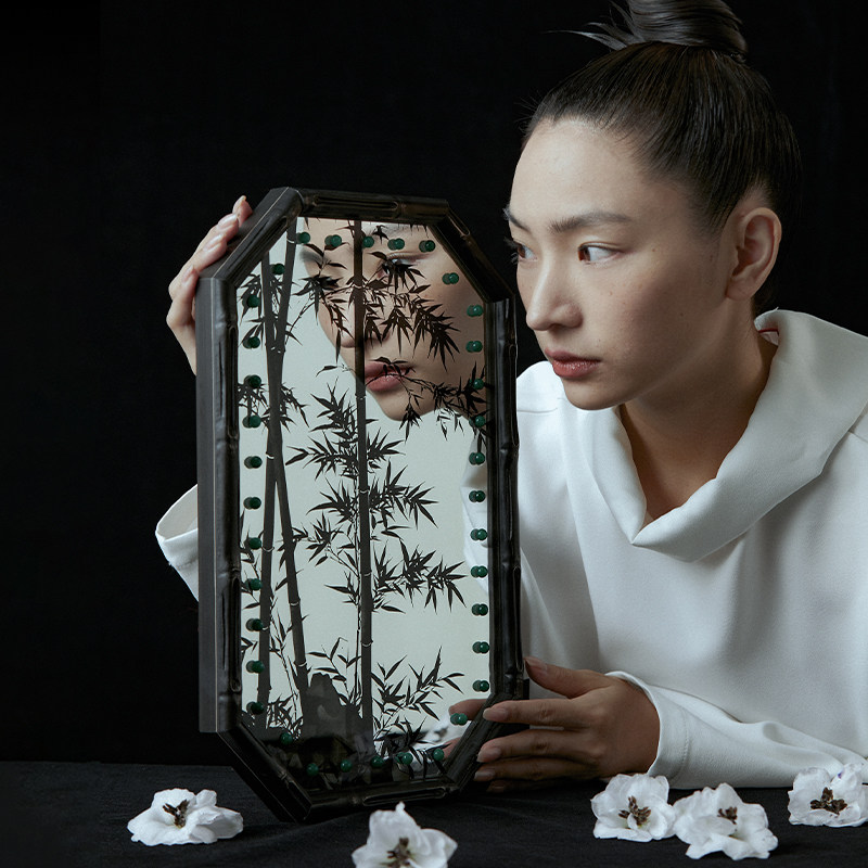 观园吉原创设计化妆镜礼盒复古中式壁挂装饰卧室装饰镜竹影礼物,住宅家具,化妆镜,淘宝优惠券,粉丝福利购,淘宝优惠卷