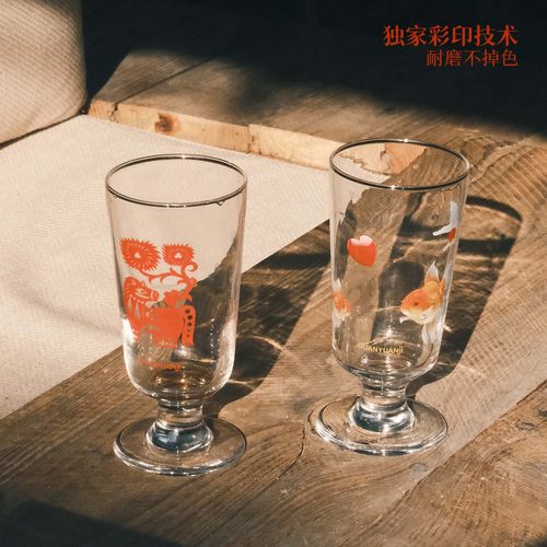 观园吉金鱼玻璃杯可爱文创礼物