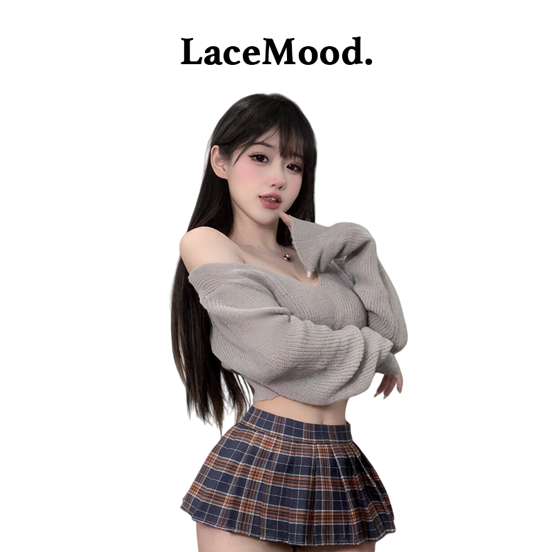 LaceMood：斩男毛衣jk套装性感御姐辣妹jk短裙学院风网红同款qqny