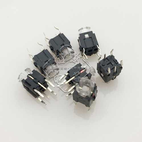 6*6带灯LED轻触TSL06131(6*6*9) 带灯4脚插式 轻触开关 红灯按键