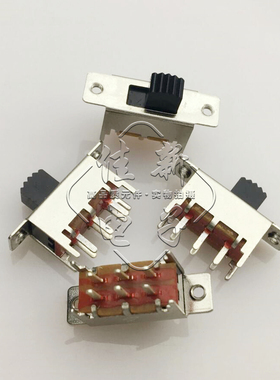 Lup Fung台湾开关6脚拨动带耳朵2档直插小微型电源开关SSD-22F2G5