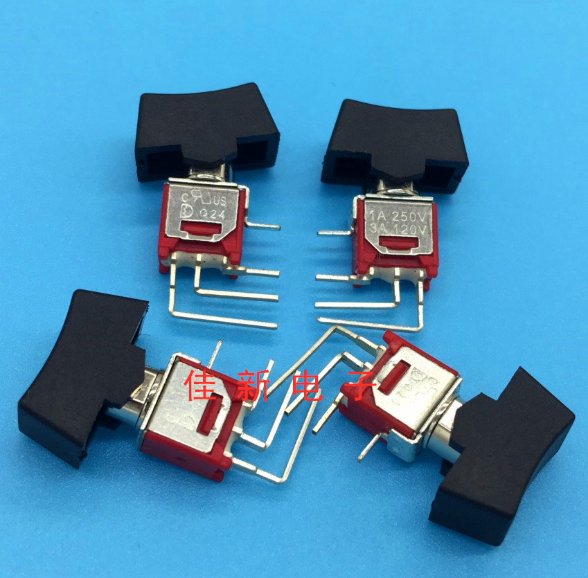 台湾SH翘板开关德利威船型2档3脚SRLS103A4DS81侧弯脚纽子按键Q24