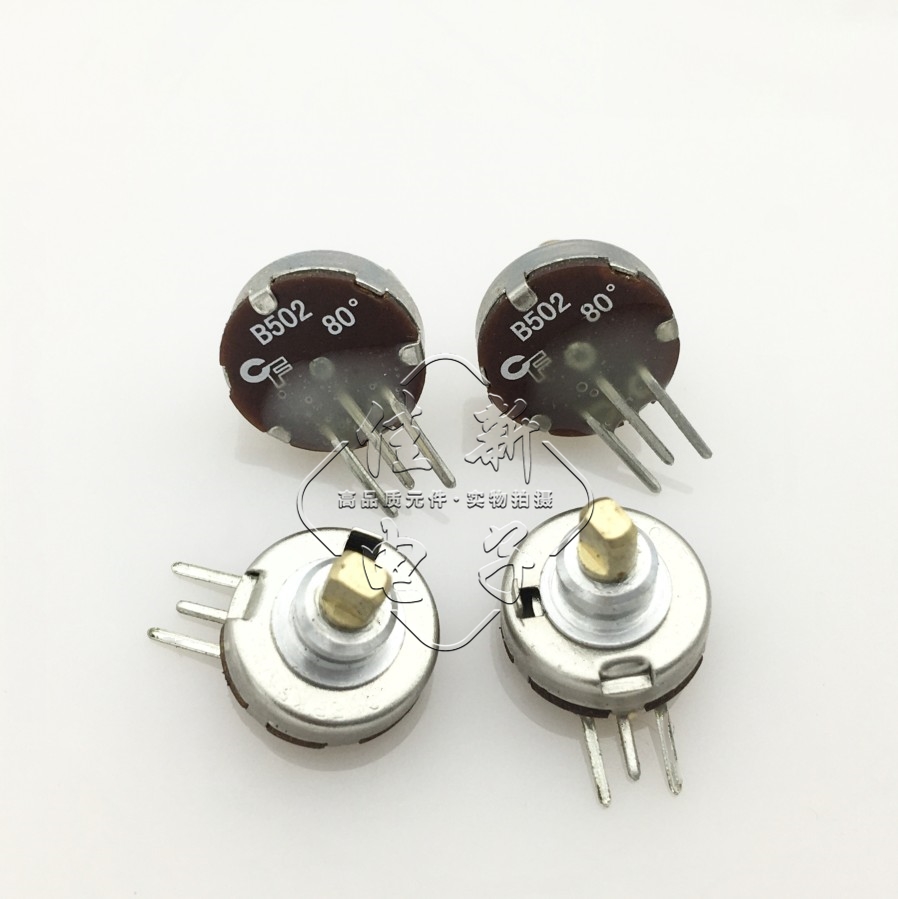3脚电位器B502扁轴电源音响功放音量 微调收音机调节80度微调B5K