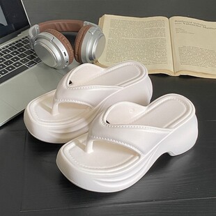 女外穿增高软底防滑夹脚凉拖鞋 EVA厚底7cm人字拖鞋 ins潮 新款 夏季