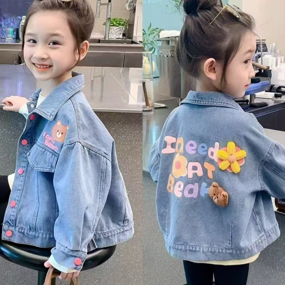 女童牛仔外套春秋季2025