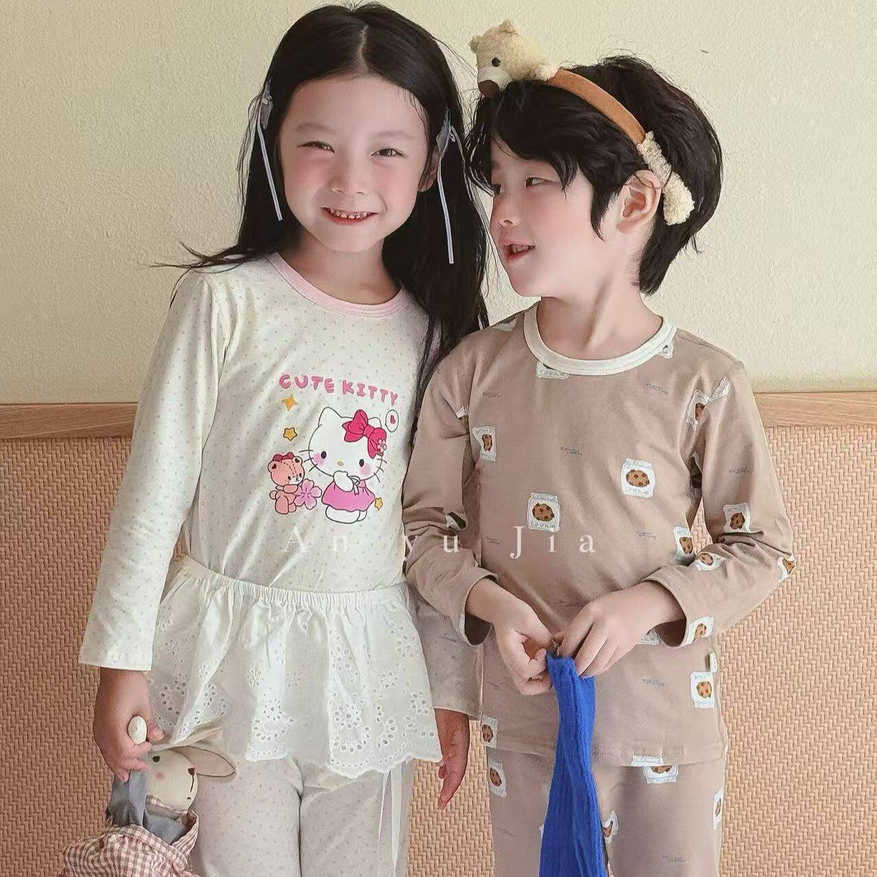 儿童a类无骨莱卡家居服