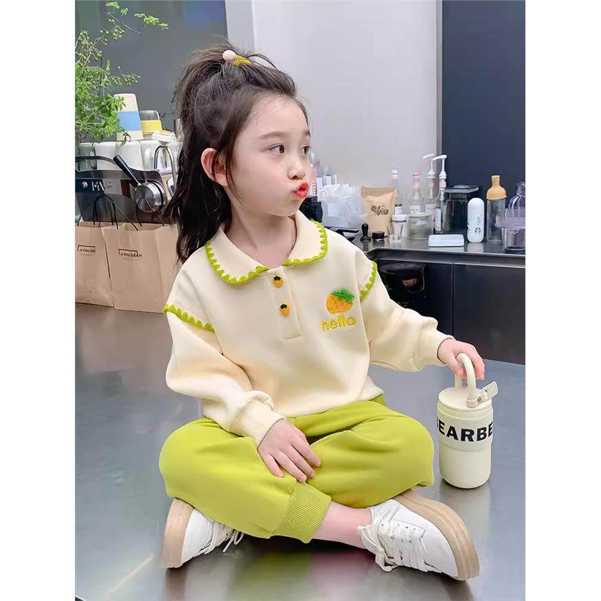 女童春秋装卫衣套装2024