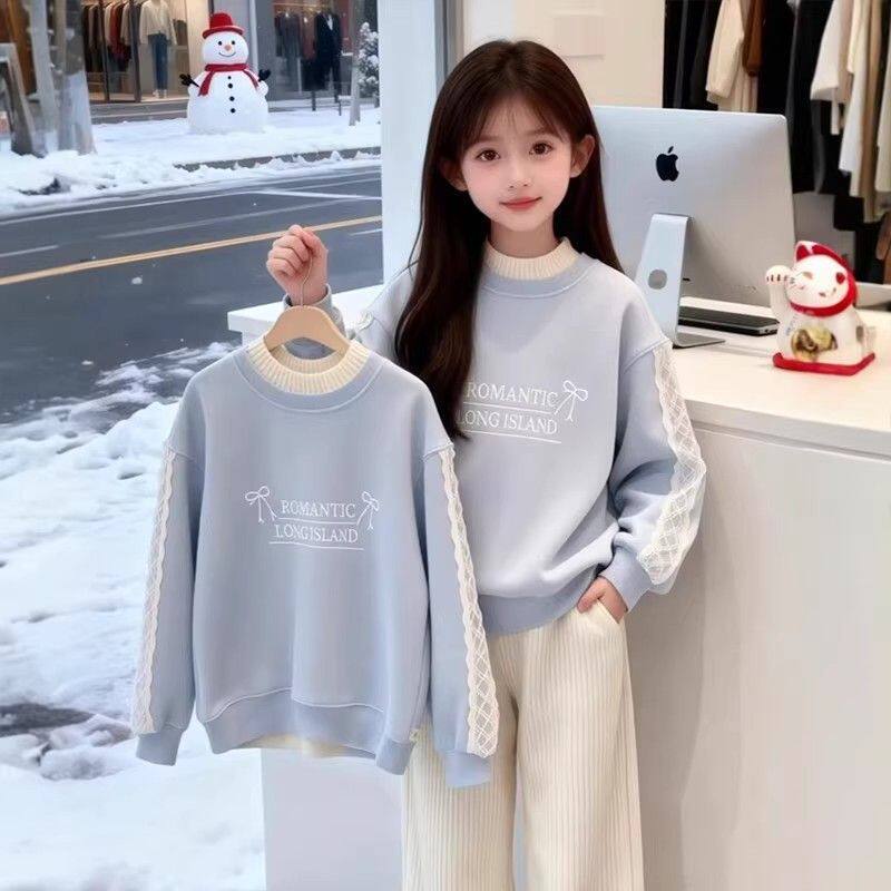 女童加绒卫衣秋冬季2026