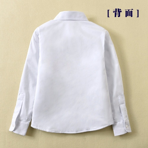 儿童白衬衫男童加绒厚秋