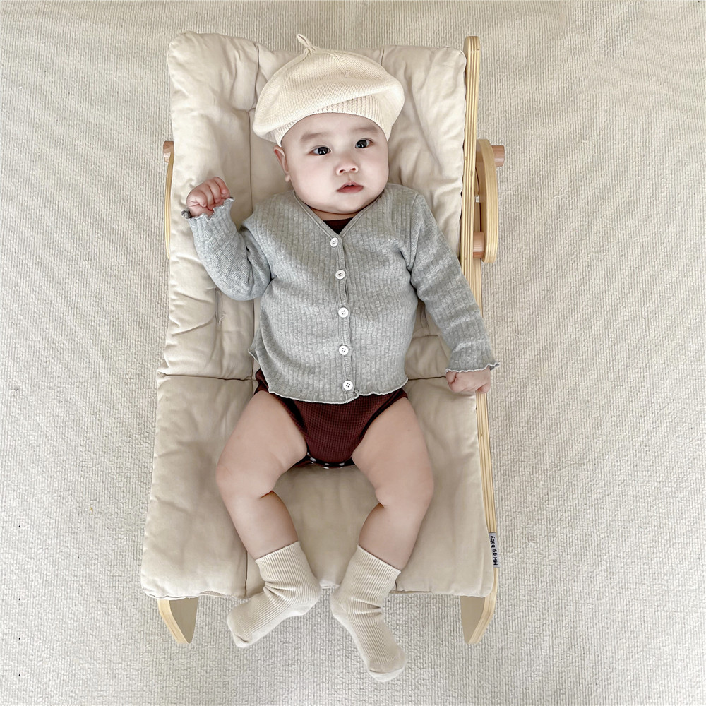 儿童外套春秋装棉婴儿V领