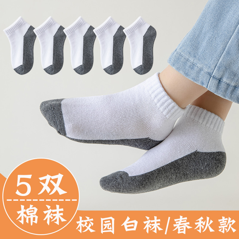 儿童袜子秋季纯棉男童短