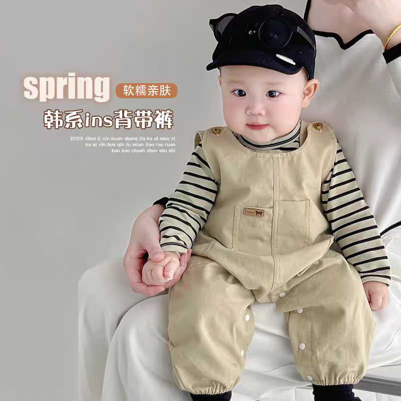婴儿衣服秋季连体衣工装