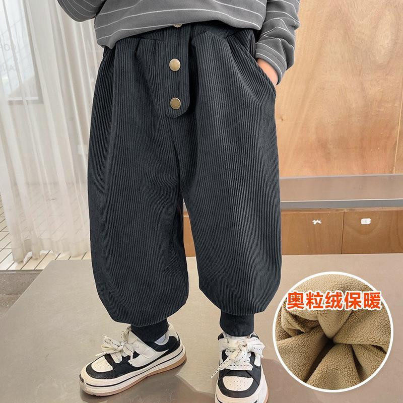 男童加绒裤子2024秋冬新