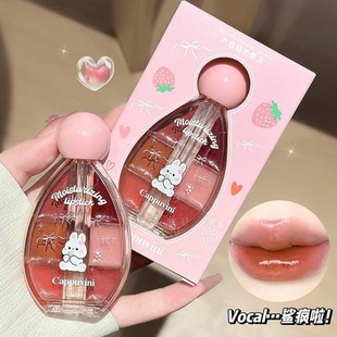 六色镜面唇冻水光学生化妆品玻璃唇釉口红调色盘水光韩系自带唇刷