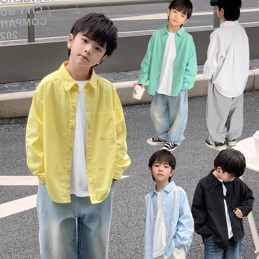 儿童衬衫男童春装衣新款