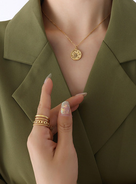 百搭锆石星月浪漫项链不褪色欧美